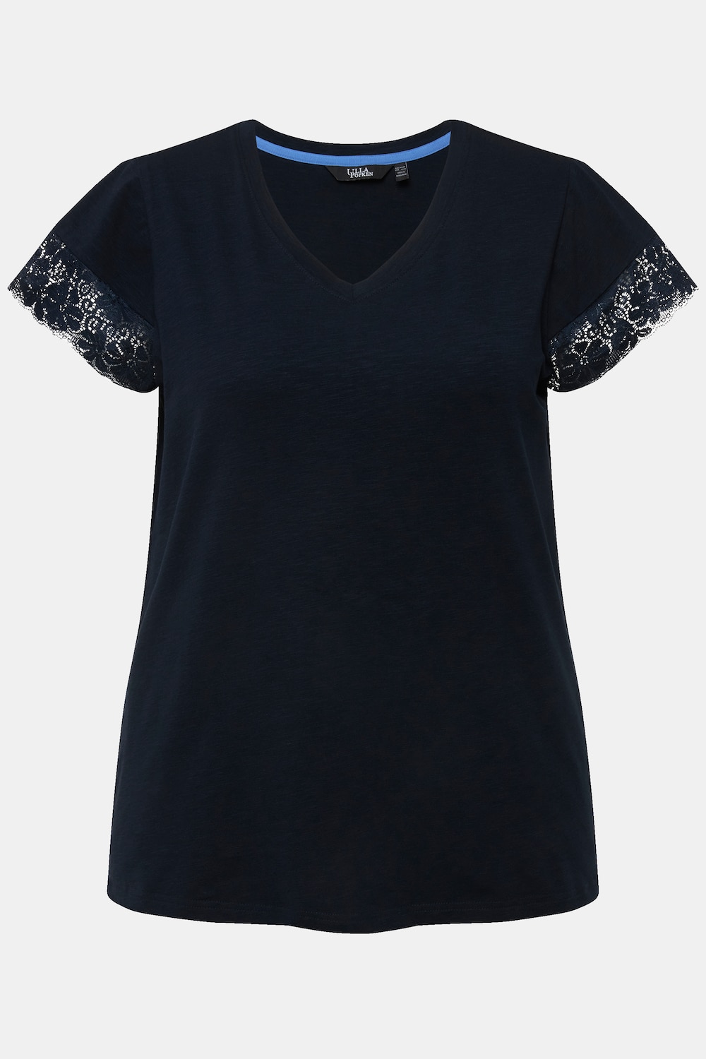 Stora storlekar T-shirt, Dam, blå, storlek: 42/44, Viskos, Ulla Popken