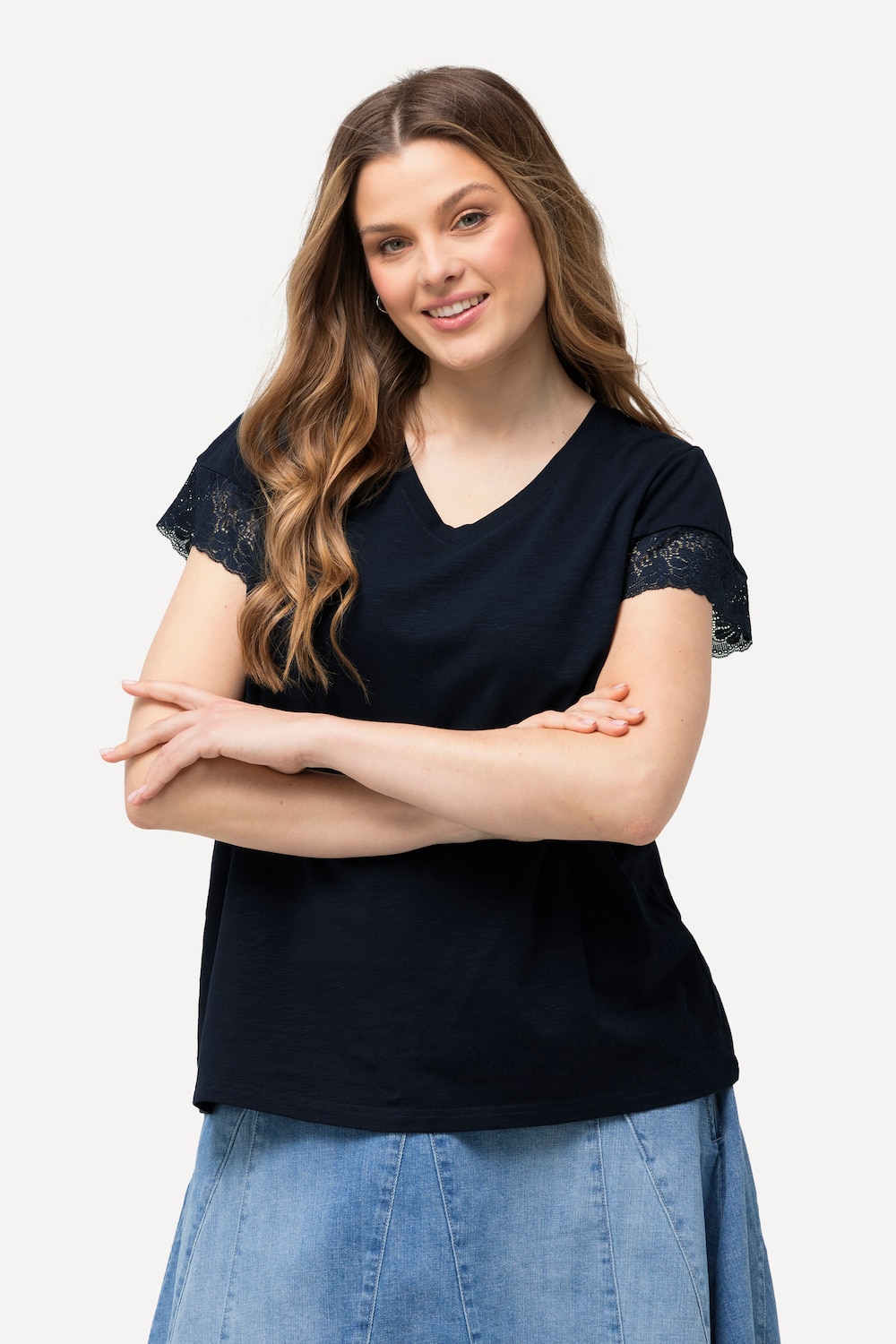 Große Größen T-Shirt, Damen, blau, Größe: 54/56, Viskose, Ulla Popken