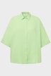 Bluse, oversized, Musselin, Hemdkragen, Halbarm