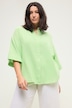 Bluse, oversized, Musselin, Hemdkragen, Halbarm