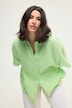 Bluse, oversized, Musselin, Hemdkragen, Halbarm