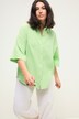 Bluse, oversized, Musselin, Hemdkragen, Halbarm
