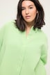 Bluse, oversized, Musselin, Hemdkragen, Halbarm