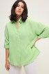 Bluse, oversized, Musselin, Hemdkragen, Halbarm