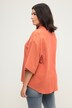 Bluse, oversized, Musselin, Hemdkragen, Halbarm