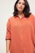 Bluse, oversized, Musselin, Hemdkragen, Halbarm