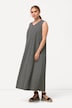 Jersey-Maxikleid, A-Linie, V-Ausschnitt, ärmellos