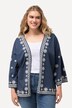 Bluse-kaftan, broderi, åpen fasong, lange ermer