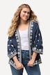 Bluse-kaftan, broderi, åpen fasong, lange ermer