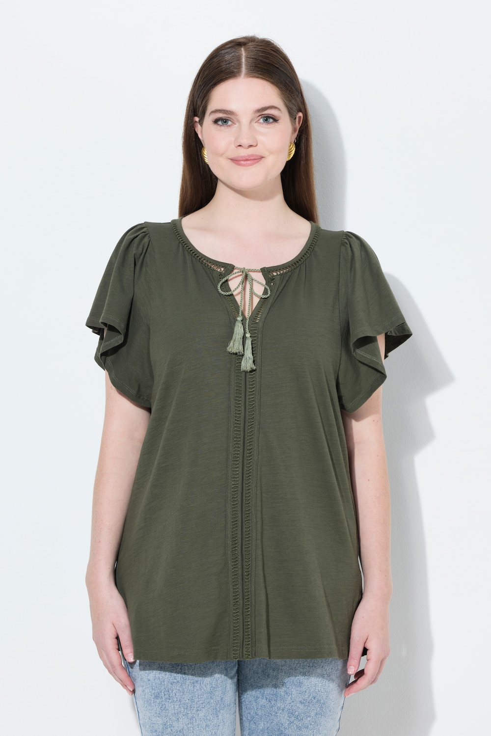 Große Größen T-Shirt, Damen, braun, Größe: 42/44, Baumwolle, Ulla Popken