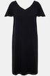 Jersey-Midikleid, A-Linie, V-Ausschnitt, Cup-Ärmel
