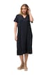 Žerzejové midi šaty, A střih, tunikový výstřih, krátké rukávy