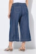 Culotte, mezcla de lino, pernera ancha, cintura elástica