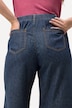 Culotte, mezcla de lino, pernera ancha, cintura elástica