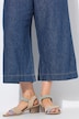 Culotte, mezcla de lino, pernera ancha, cintura elástica