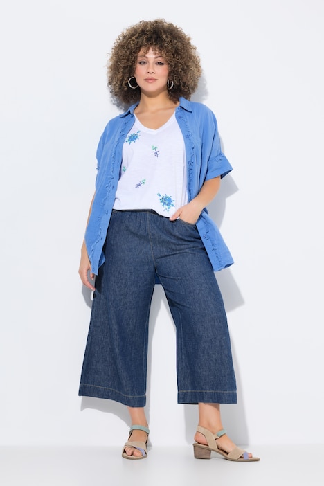 Wide Leg Denim Culottes