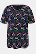 T-shirt, bloemenprint, tuniekhals, V-hals, halve mouwen