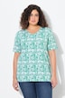 T-shirt, bloemenprint, tuniekhals, V-hals, halve mouwen
