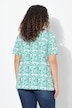 T-shirt, bloemenprint, tuniekhals, V-hals, halve mouwen