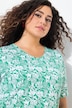 T-shirt, bloemenprint, tuniekhals, V-hals, halve mouwen