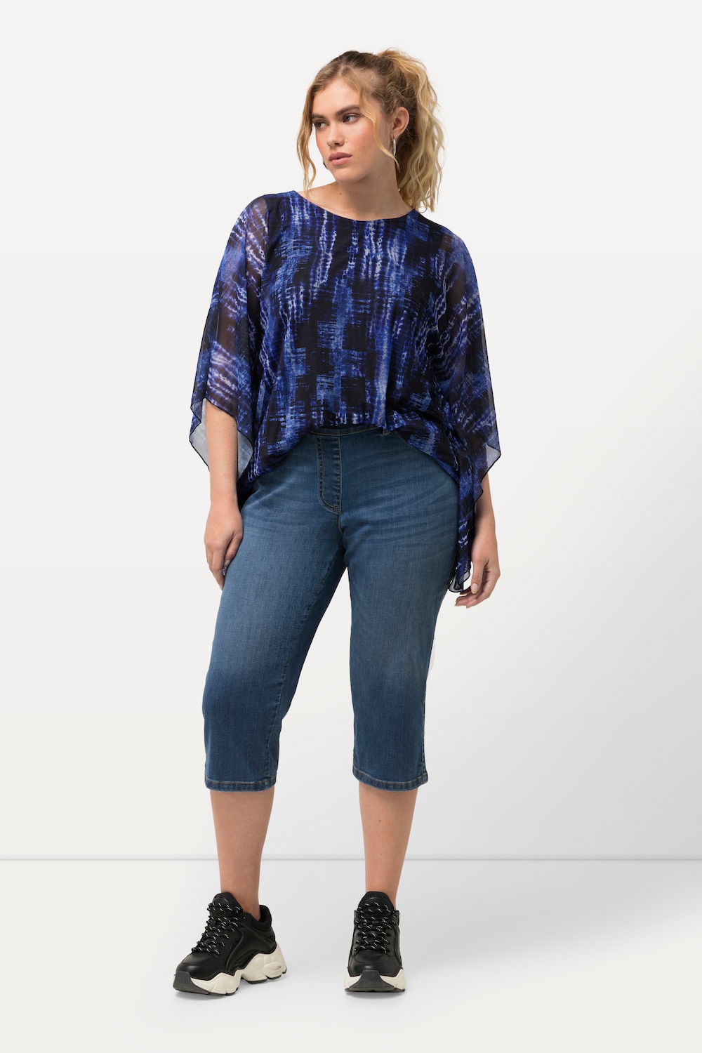 Große Größen Capri-Jeans Sienna, Damen, blau, Größe: 62, Baumwolle/Polyester, Ulla Popken