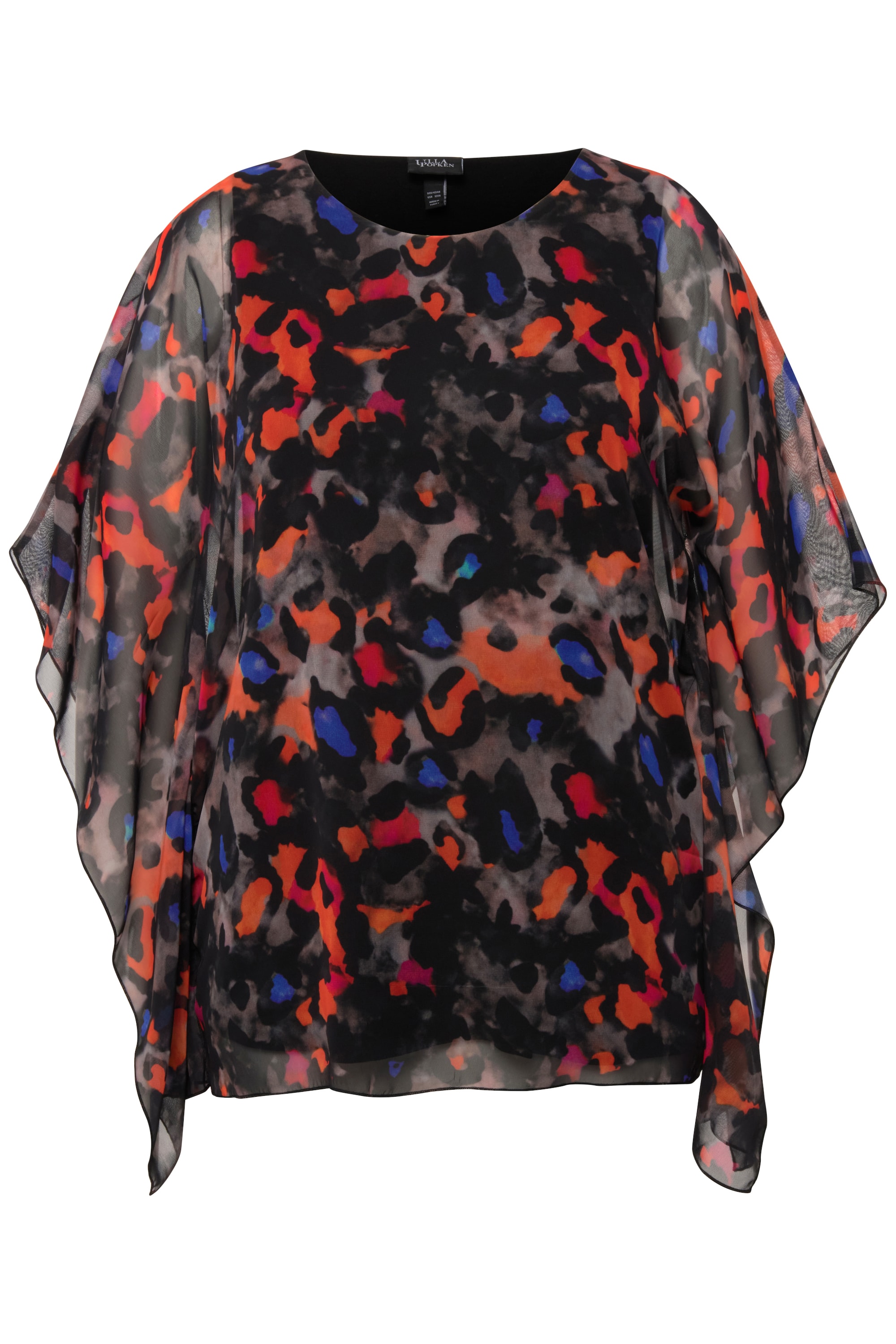 Ulla Popken Damen große Größen Bluse doppellagig Oversized Rundhals