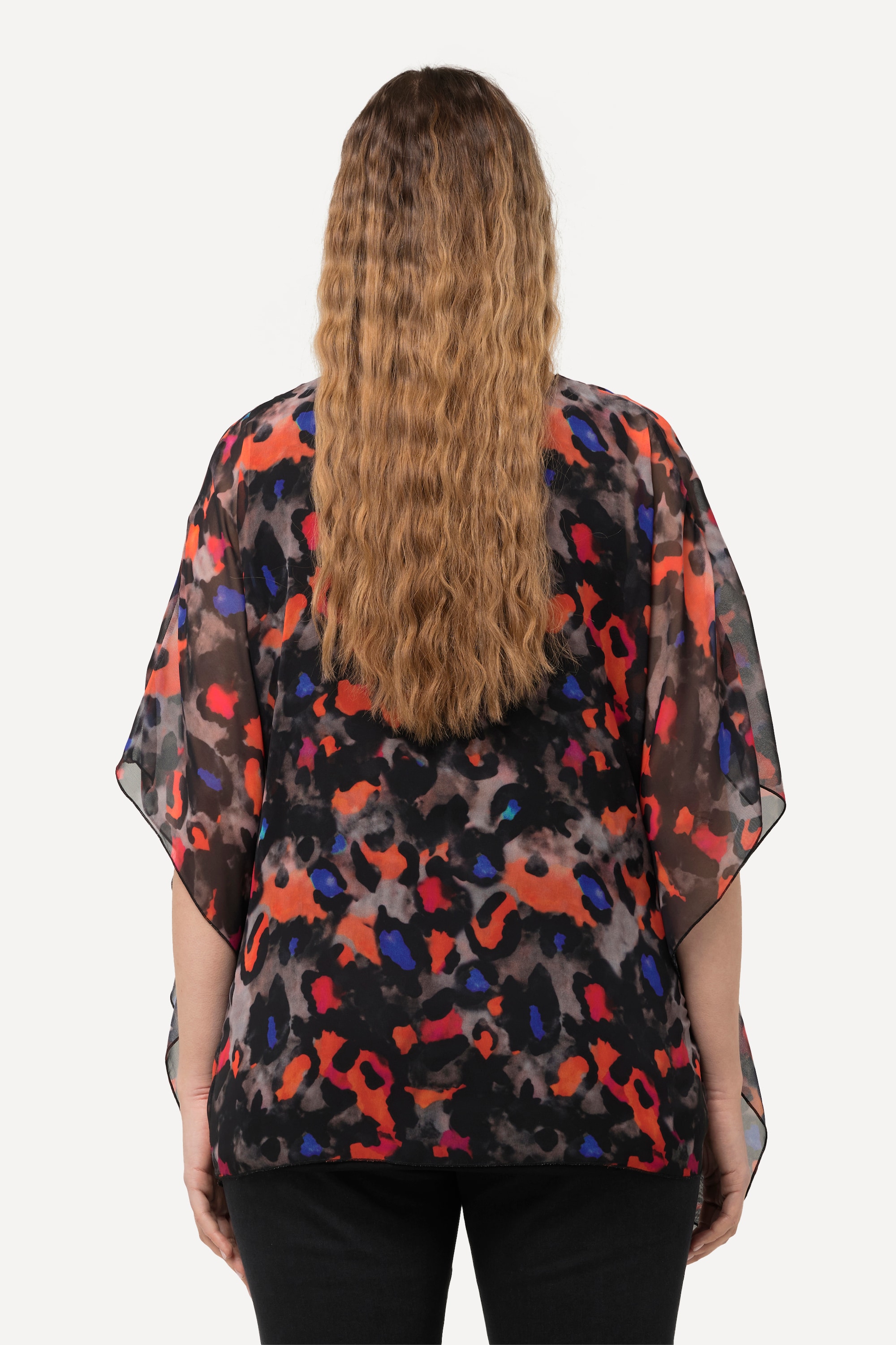 Ulla Popken Damen große Größen Bluse doppellagig Oversized Rundhals
