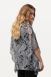 Bluse, i to lag, oversized, rund hals, halve ermer