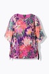 Bluse, i to lag, oversized, rund hals, halve ermer