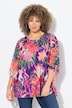 Bluse, i to lag, oversized, rund hals, halve ermer