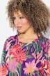 Bluse, i to lag, oversized, rund hals, halve ermer