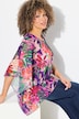 Bluse, i to lag, oversized, rund hals, halve ermer