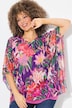 Bluse, i to lag, oversized, rund hals, halve ermer