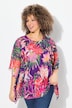 Bluse, i to lag, oversized, rund hals, halve ermer