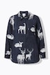 Skjortebluse, countryprint, skjortekrave, lange ærmer