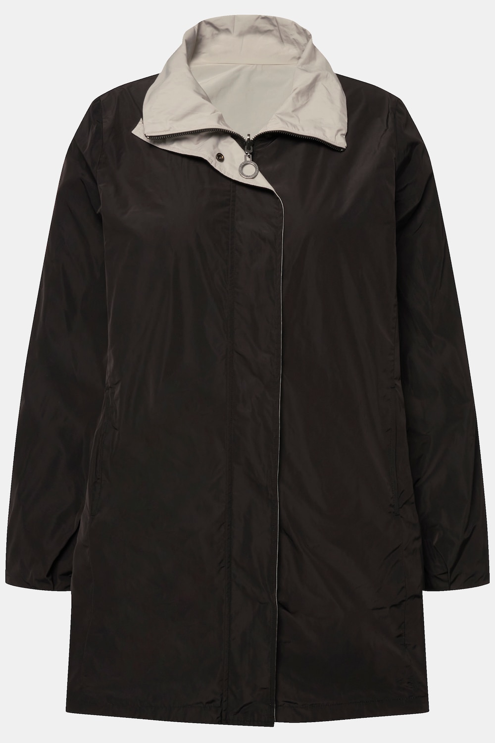 Stora storlekar Vändbar jacka, Dam, svart, storlek: 42/44, Polyester, Ulla Popken