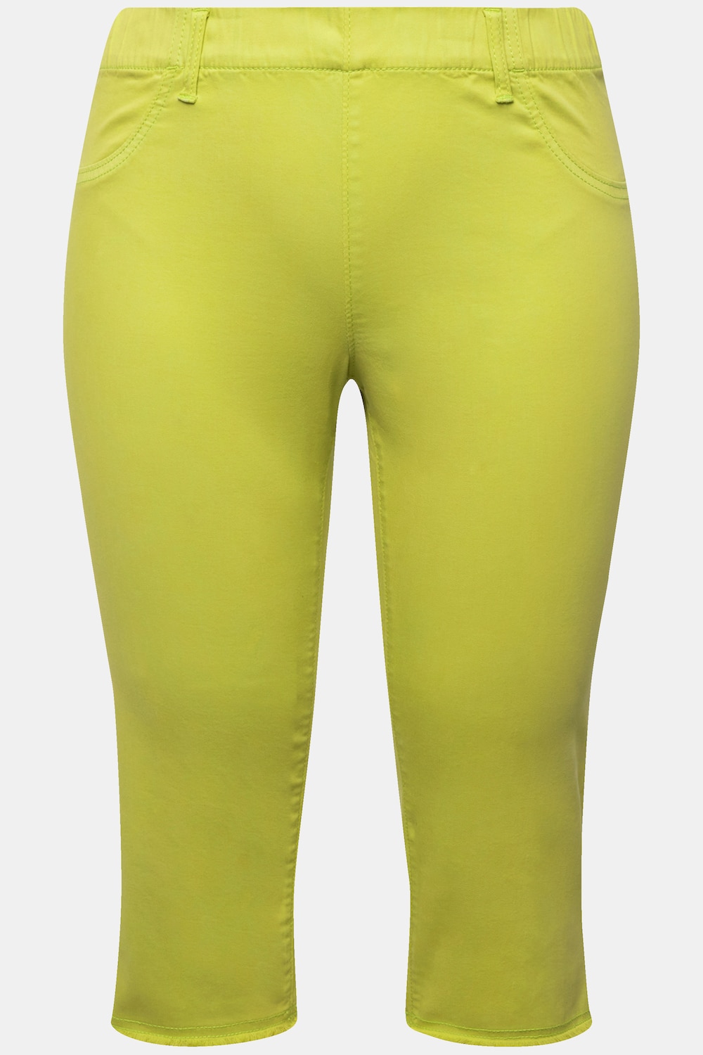 Stora storlekar 7/8-capribyxa Sienna med fransade benslut och smala ben, Dam, grön, storlek: 46, Bomull/Polyester, Ulla Popken