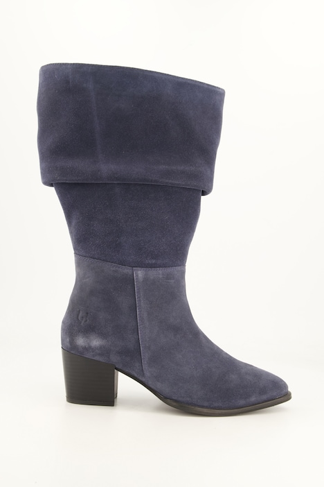 Slouchy-Stiefel, XL-Schaft, Suede, Lammwolle, Weite H