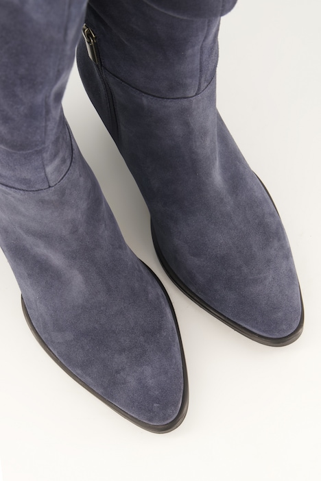 Slouchy-Stiefel, XL-Schaft, Suede, Lammwolle, Weite H