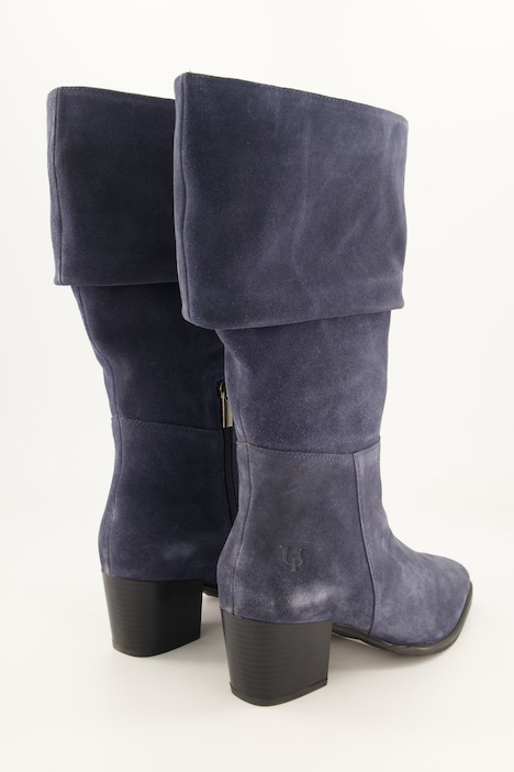 Slouchy-Stiefel, XL-Schaft, Suede, Lammwolle, Weite H