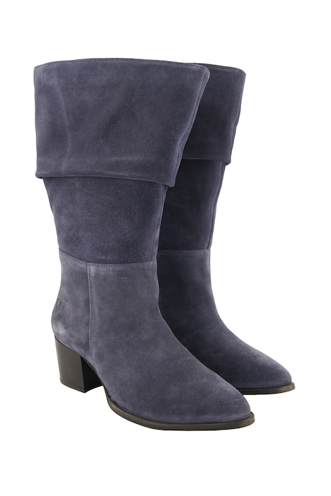 Slouchy boots with XL shaft, suede, lambswool, width H