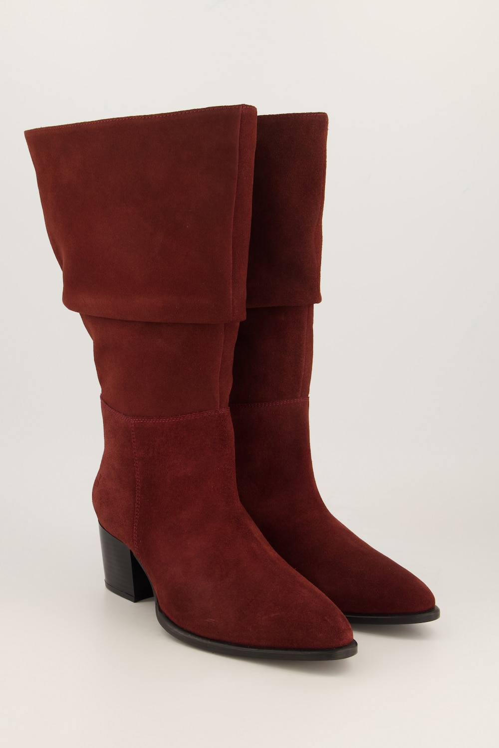 Slouchy-Stiefel, XL-Schaft, Suede, Lammwolle, Weite H