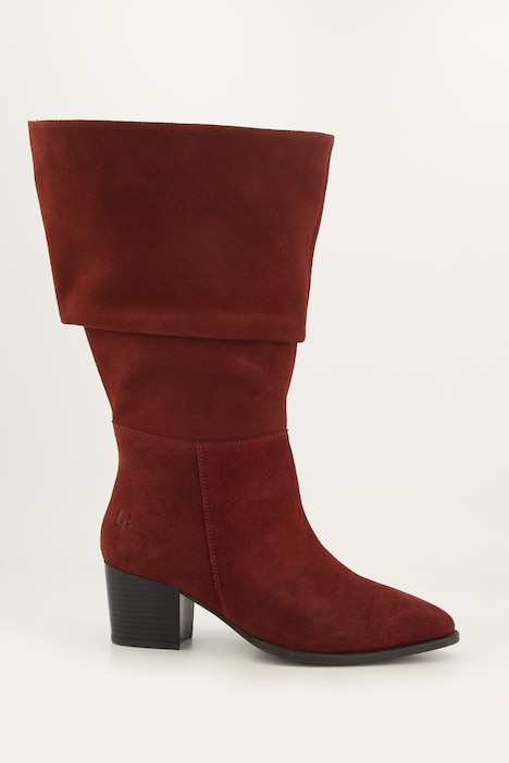 Slouchy-Stiefel, XL-Schaft, Suede, Lammwolle, Weite H