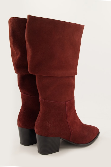 Slouchy-Stiefel, XL-Schaft, Suede, Lammwolle, Weite H