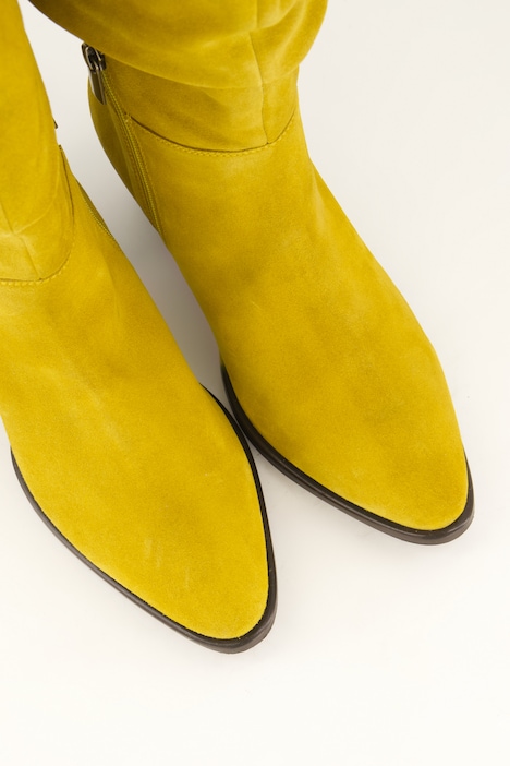 Slouchy-Stiefel, XL-Schaft, Suede, Lammwolle, Weite H