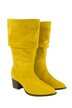 Slouchy boots with XL shaft, suede, lambswool, width H