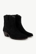 Bottines en cuir suédé, esprit santiag - largeur H