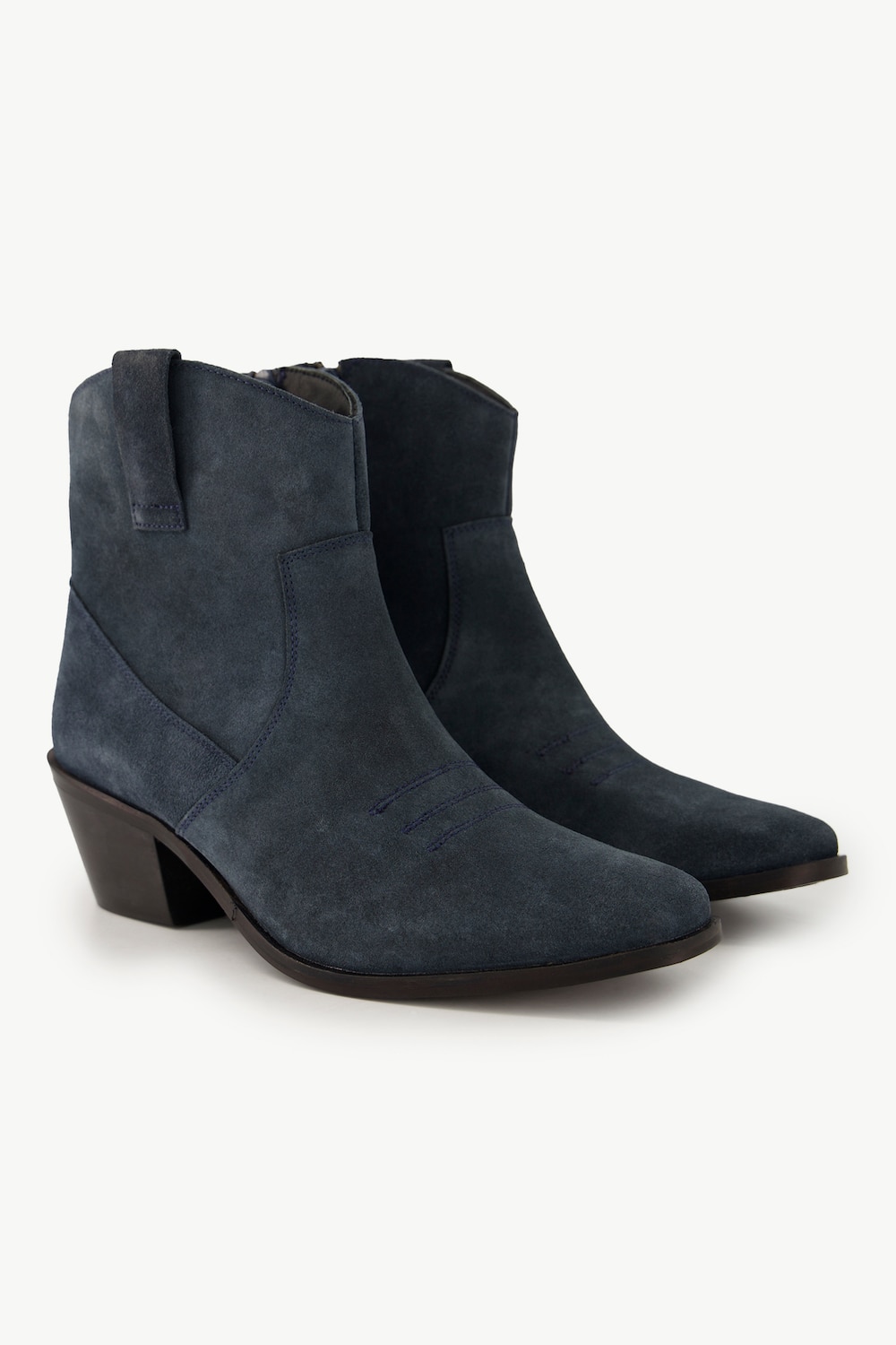 Leder-Stiefeletten, Damen, blau, Größe: 40, Leder, Ulla Popken