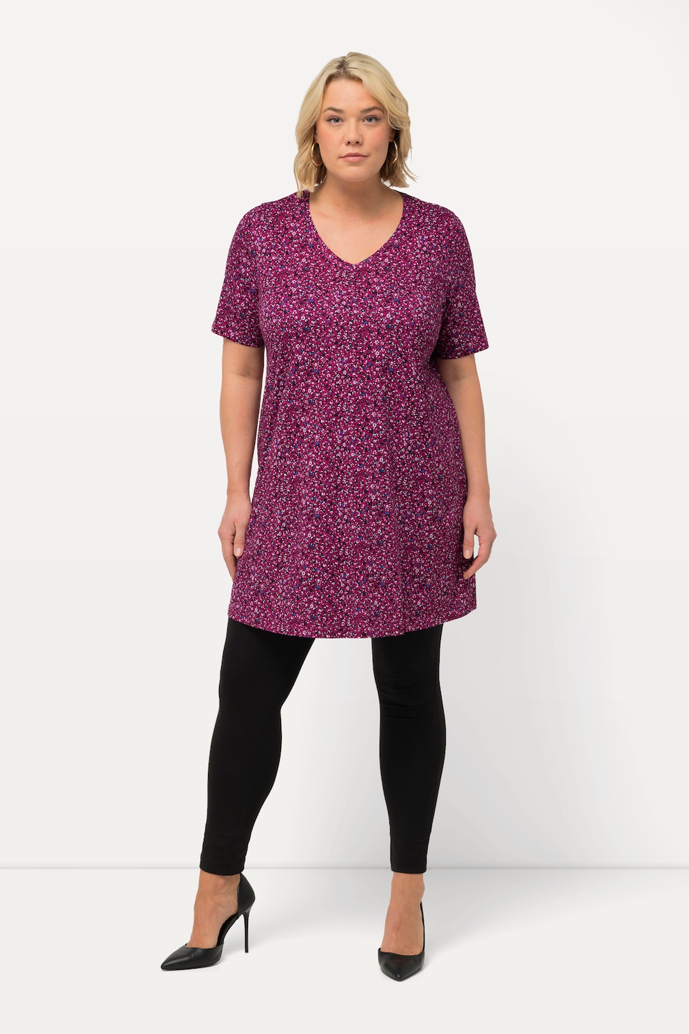 Thumbnail - Große Größen Longshirt, Damen, rosa, Größe: 46/48, Baumwolle, Ulla Popken