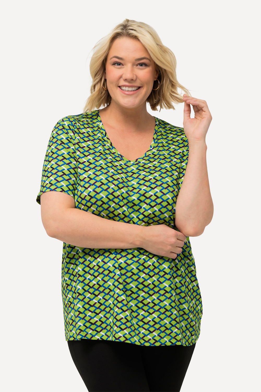 Grote Maten Longshirt, Dames, groen, Maat: 58/60, Katoen, Ulla Popken